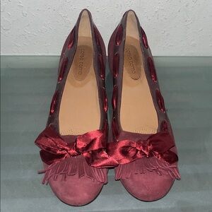 Corso Como Velvet satin bow romantic flats